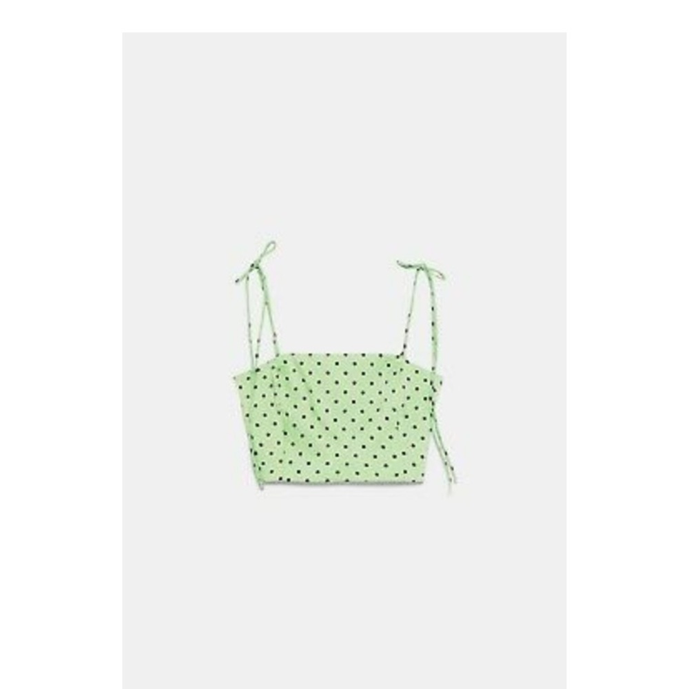 green polka dot top zara